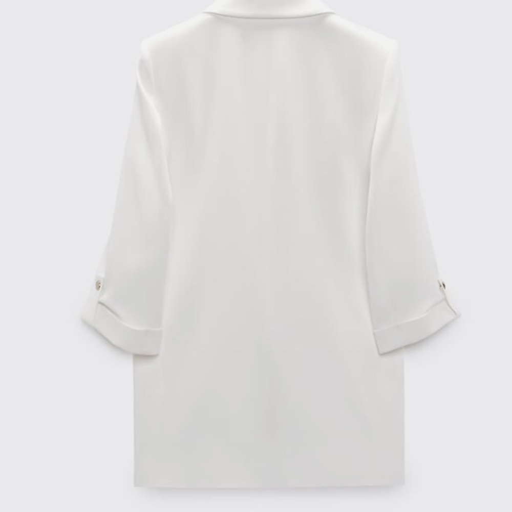 ZARA White Structured Blazer with Lapels – Size S (Brand New, $69.90 Retail) - Picture 7 of 9